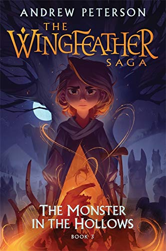 Cover of "The Wingfeather Saga book 3" by Andrew Peterson. It shows a girl with a staft in the foreground. In the background are multiple wolves behind her.